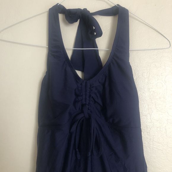 A Pea In The Pod Splendid Collections Blue Halter Tankini Top Womens Small - Picture 3 of 8